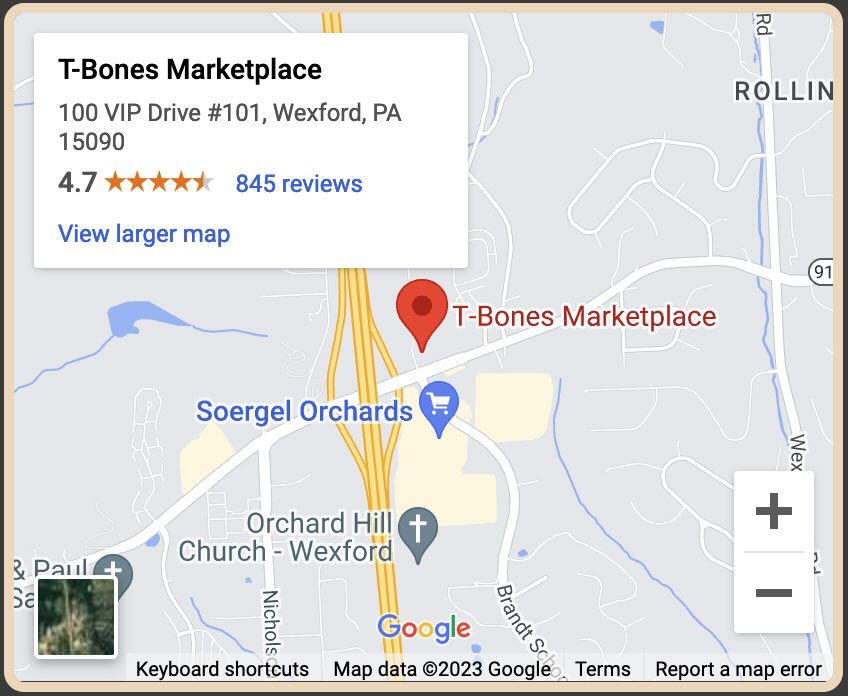 Tbones Marketplace - Map